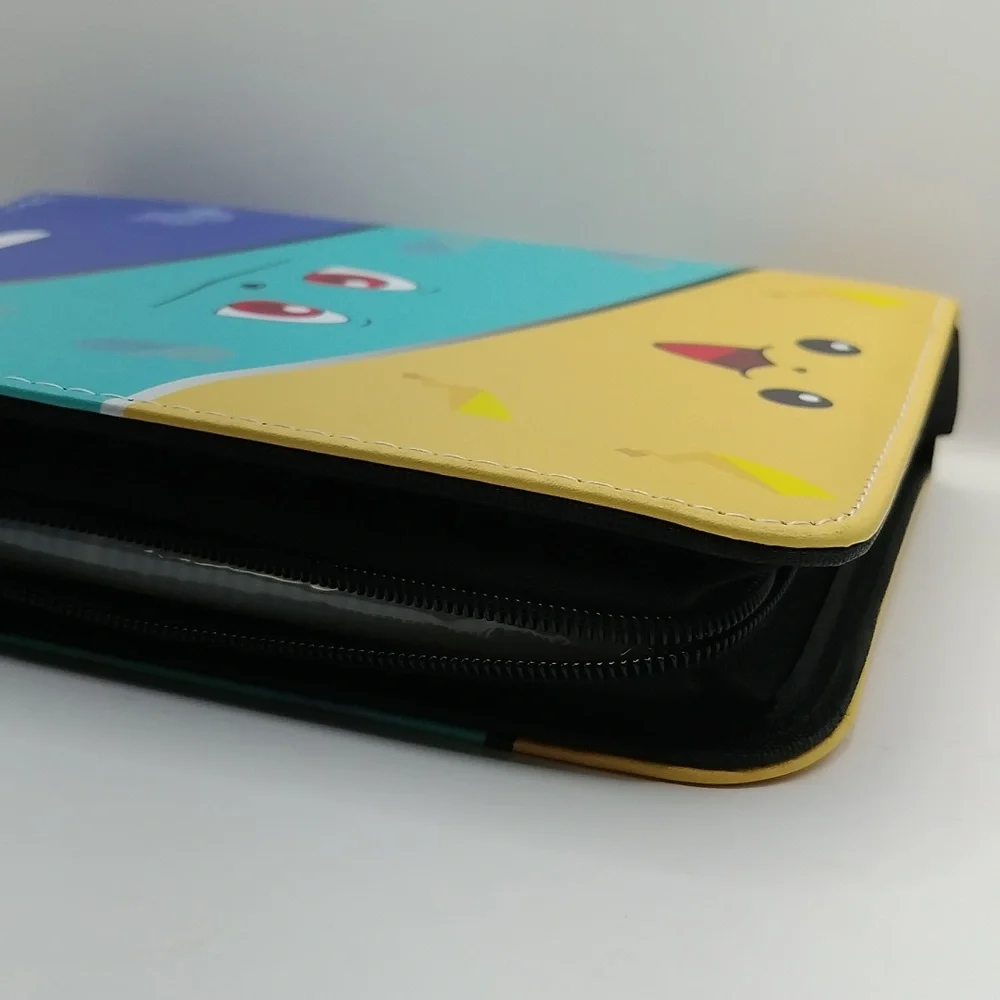 Pokemon Inspired Pikachu Bulbasaur Squirtle Anime Trading Card Zip-Up Binder